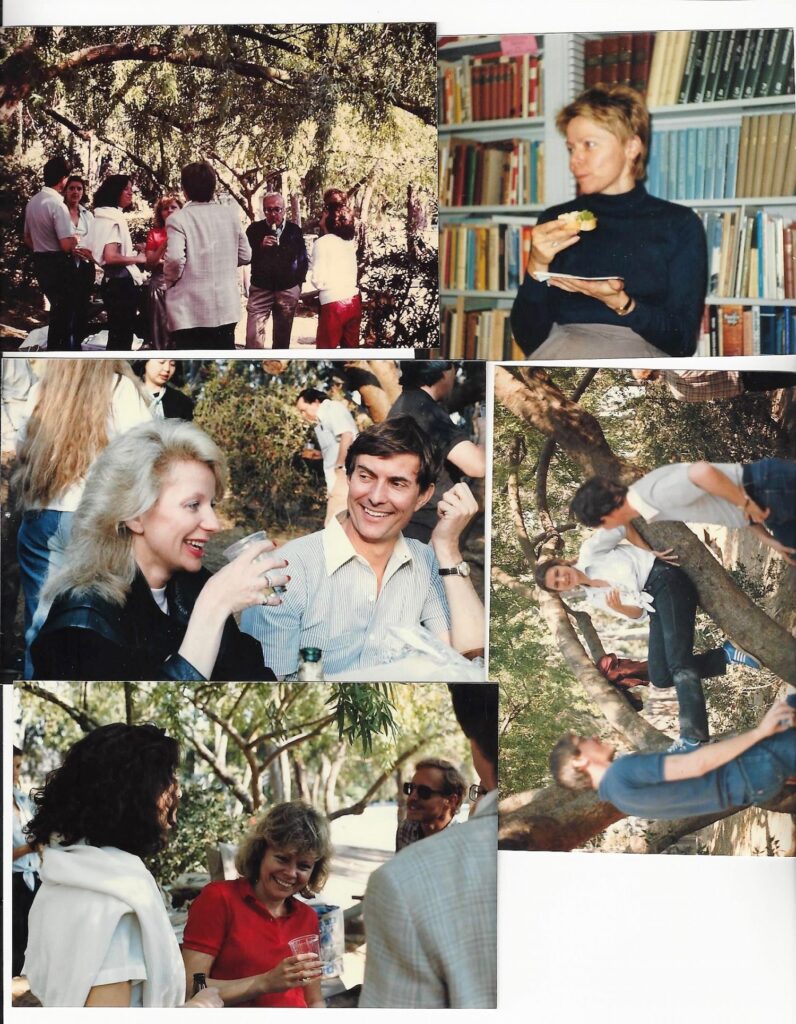 Vintage photo collage of the Department of Comparative Literature faculty, staff, and students throughout the decades. 