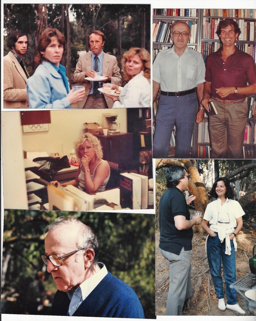 Vintage photo collage of the Department of Comparative Literature faculty, staff, and students throughout the decades. 